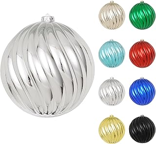8in Large Christmas Ornaments Silver Shatterproof Christmas Ball Ornaments Giant Hanging Balls Mercury Decorations for Holiday