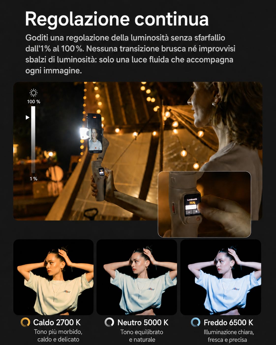 Hohem iSteady V3 Ultra Stabilizzatore per Smartphone, Follow AI a 360° | Controllo a Gesture,Telecomando Rimovibile con Schermo Touch da 1,22'', Asta di Estensione e Treppiede Gimbal per Vlog TikTok