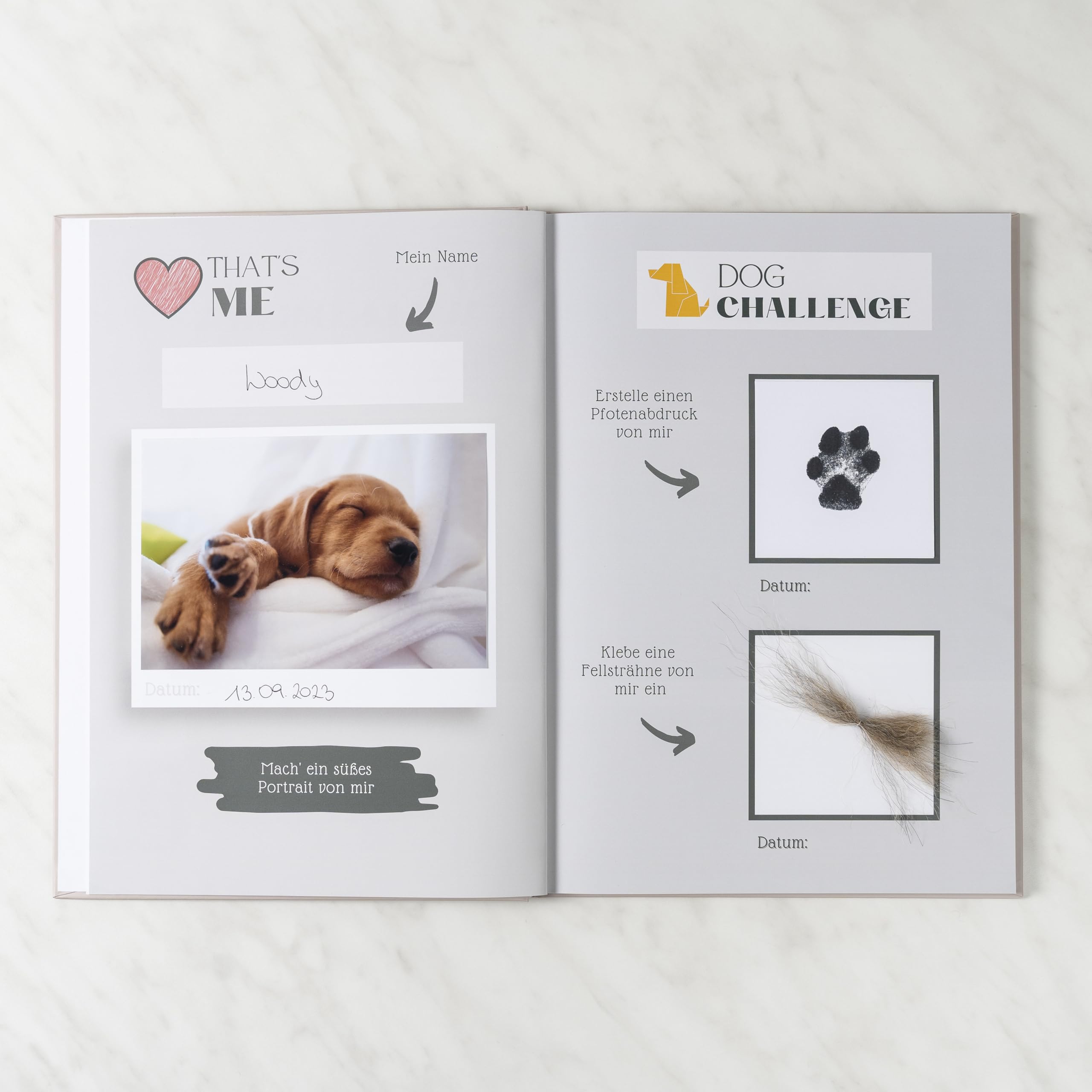 Puppy Memories | Challenge Buch für Welpenerlebnisse | Album voller Erinnerungen für Hundebesitzer | Persönliches Geschenk für Hundehalter | Erinnerungsbuch für Hundeliebhaber