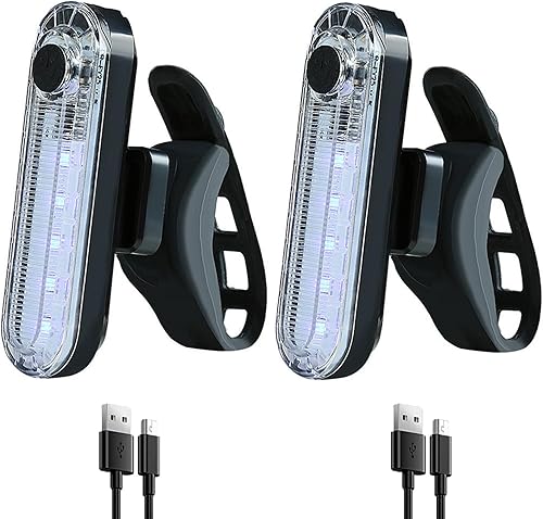 Paquete de 2 luces LED recargables por USB para bicicleta, luz trasera de bicicleta, reflector, luz de seguridad, impermeable, brillante, luz de