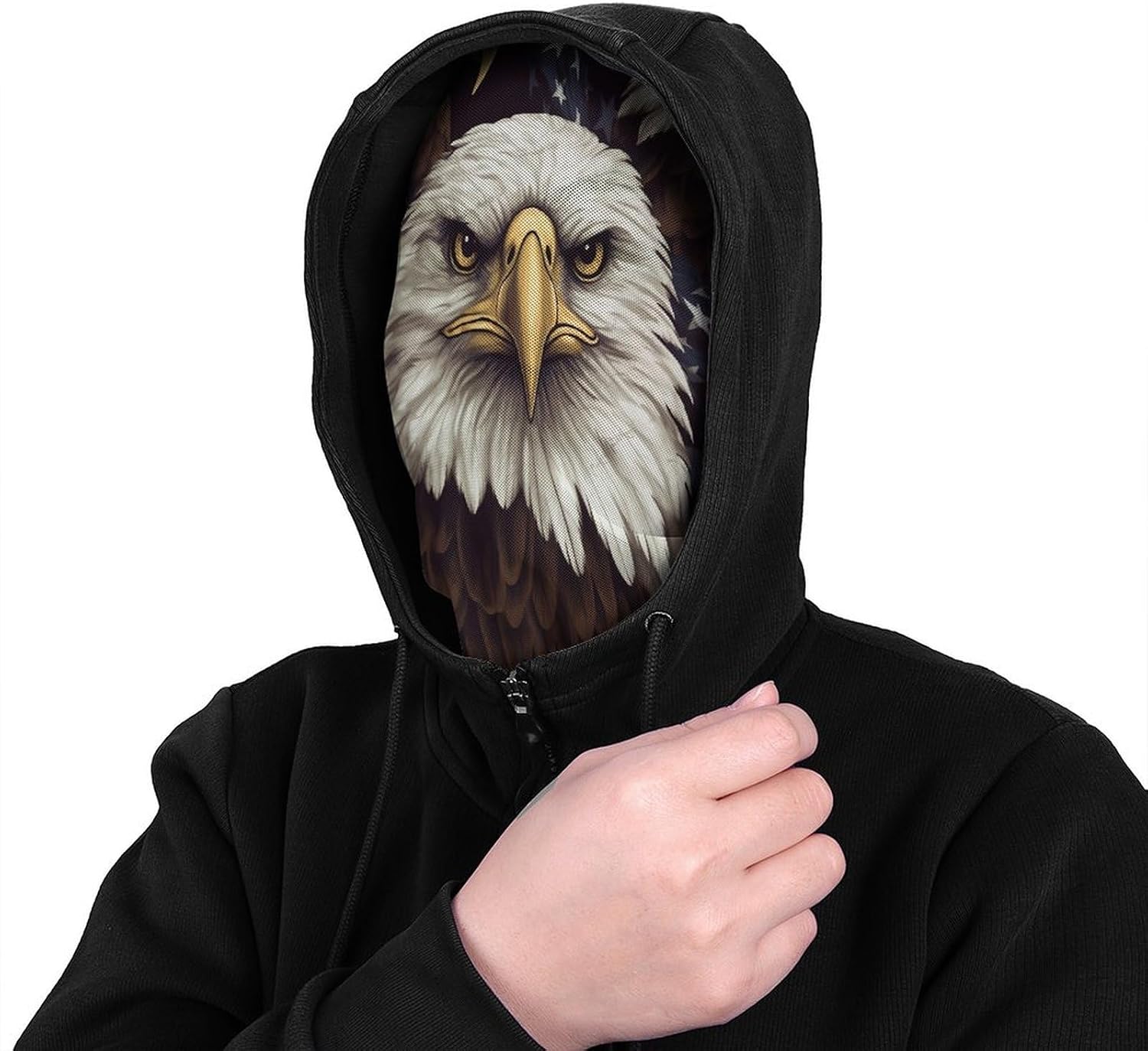 Bald Eagle Balaclava Mesh Print Funny Face Mask Breathable Ski Masks Personalized Sun Protection Full Face Covers Neck Gaiter Windproof Head Masks for Pranks&Outdoor image 4