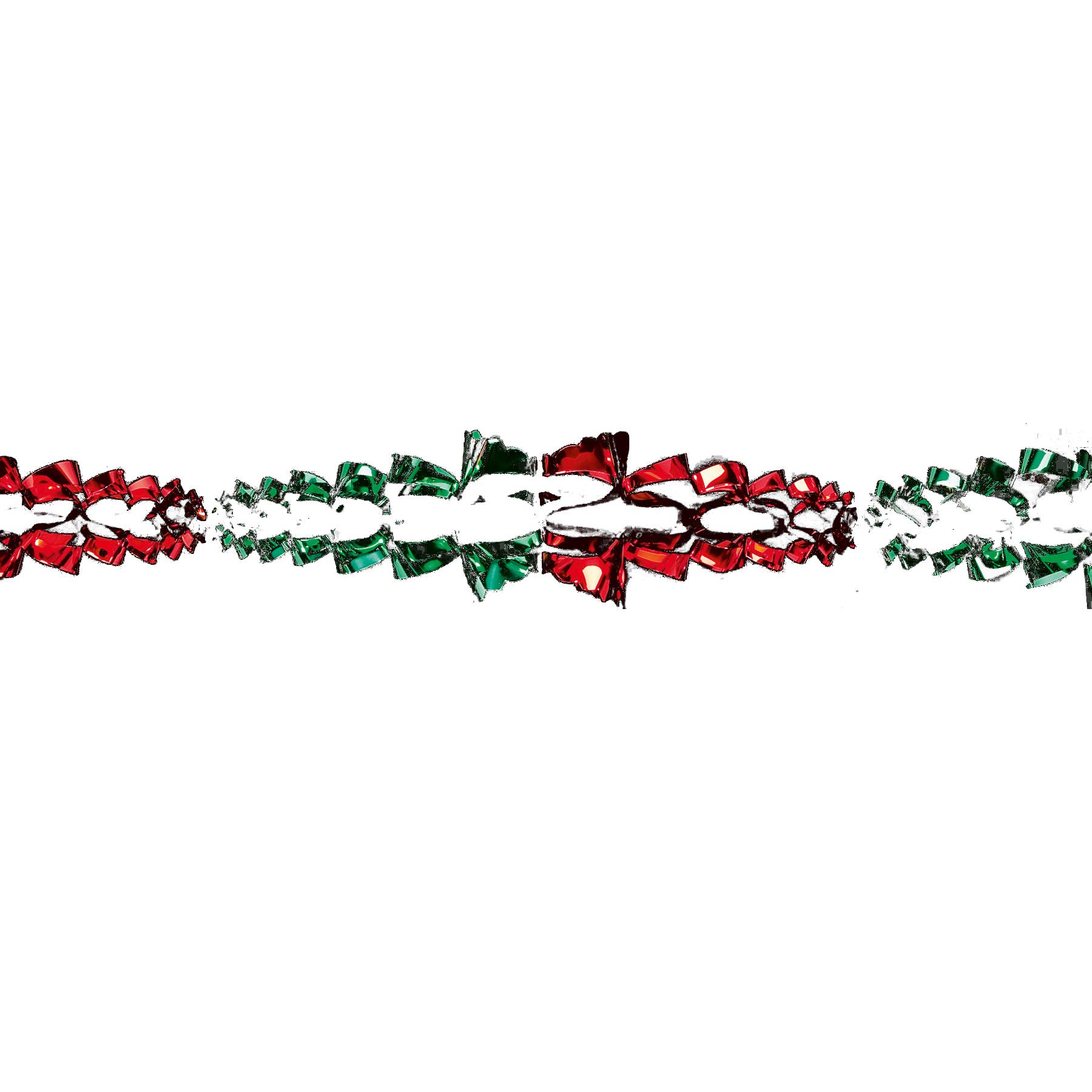 Davies Green/Red Christmas 2 Tone Foil Ceiling Decorations - 15cm x 2.7M Garland