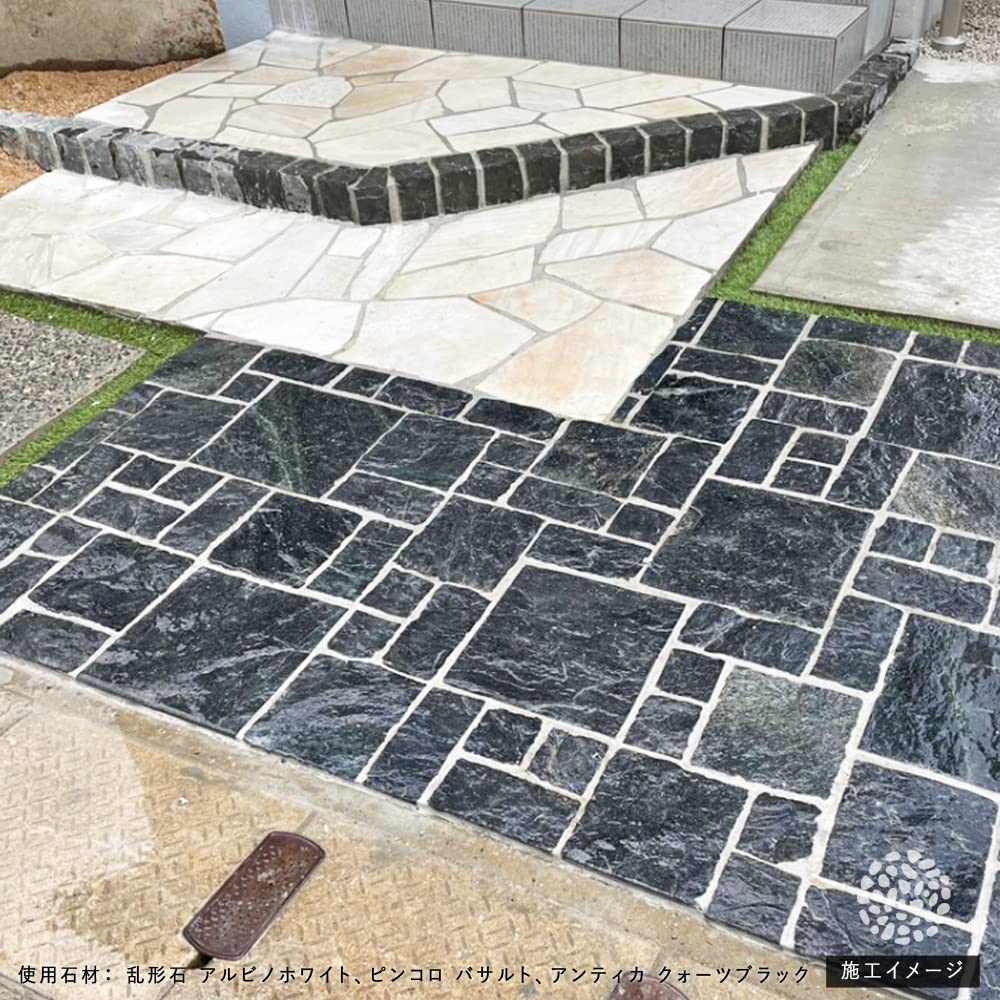 乱張り石　厚手 Amazon | 天然石 乱形石 庭 アプローチ 乱張り 石 厚手 0.5平米分