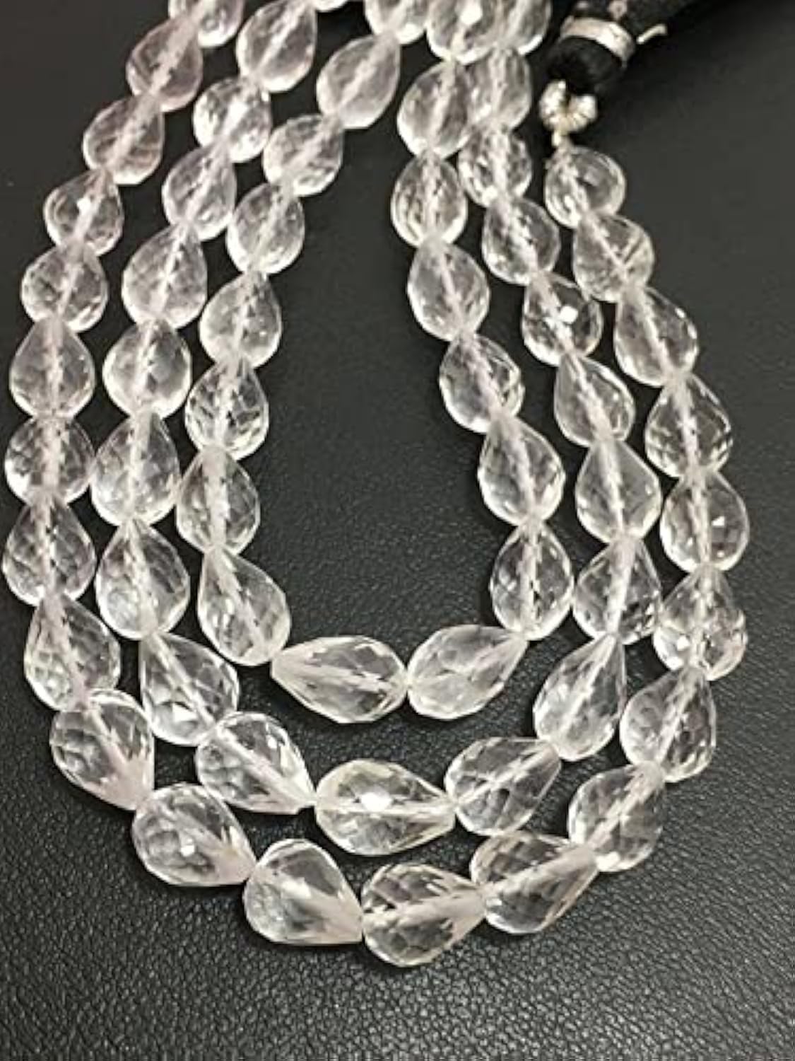 Perles quartz cristal gouttes facettées pour réparer et personnaliser vos colliers