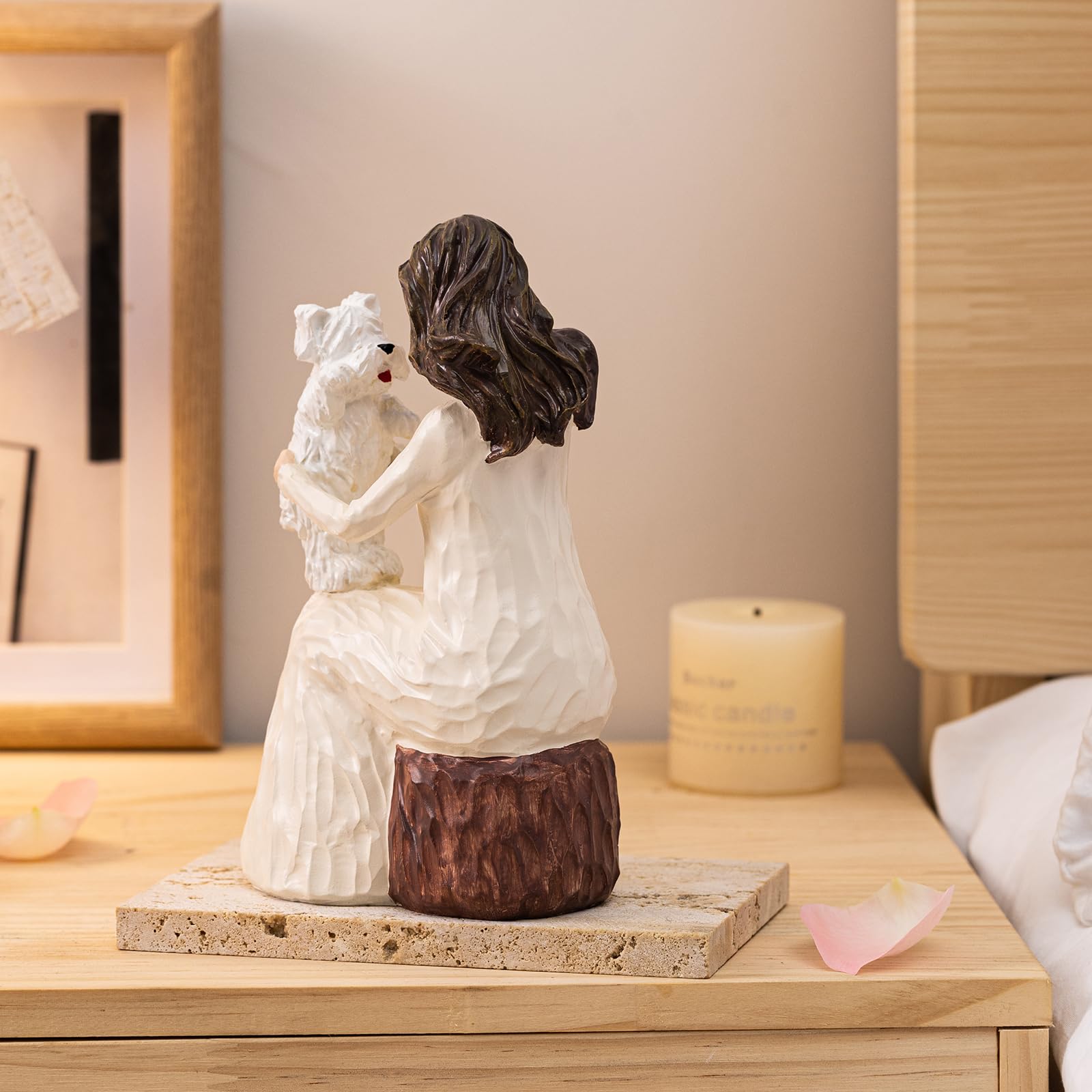 Amazon.com: Elegondrar Woman with Dog Figurines, Westie Gifts for 