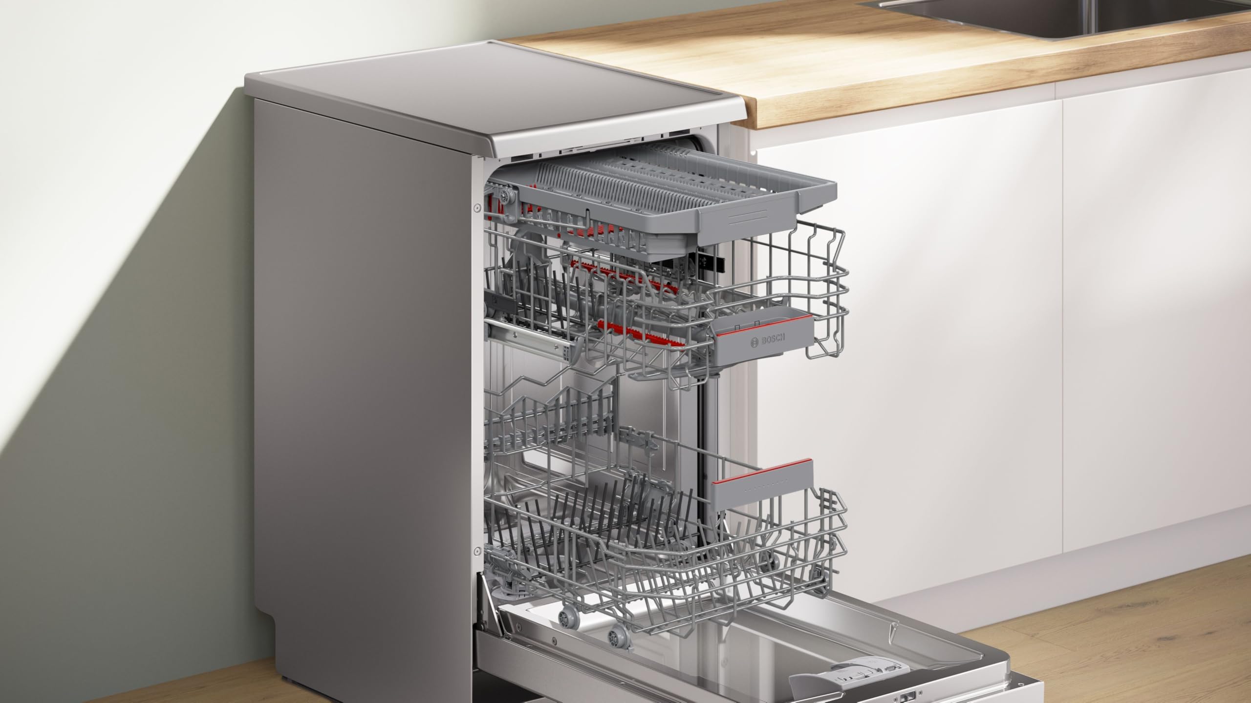 Bosch Série 4 lave-vaisselle pose-libre 45 cm Acier brossé anti-traces SPS4EMI17E