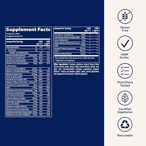 Miniatura 6 de Trace Minerals Complete Children's Masticable - Multivitamínico sin gluten para niños - Suplemento multivitamínico masticable para apoyar la salud y