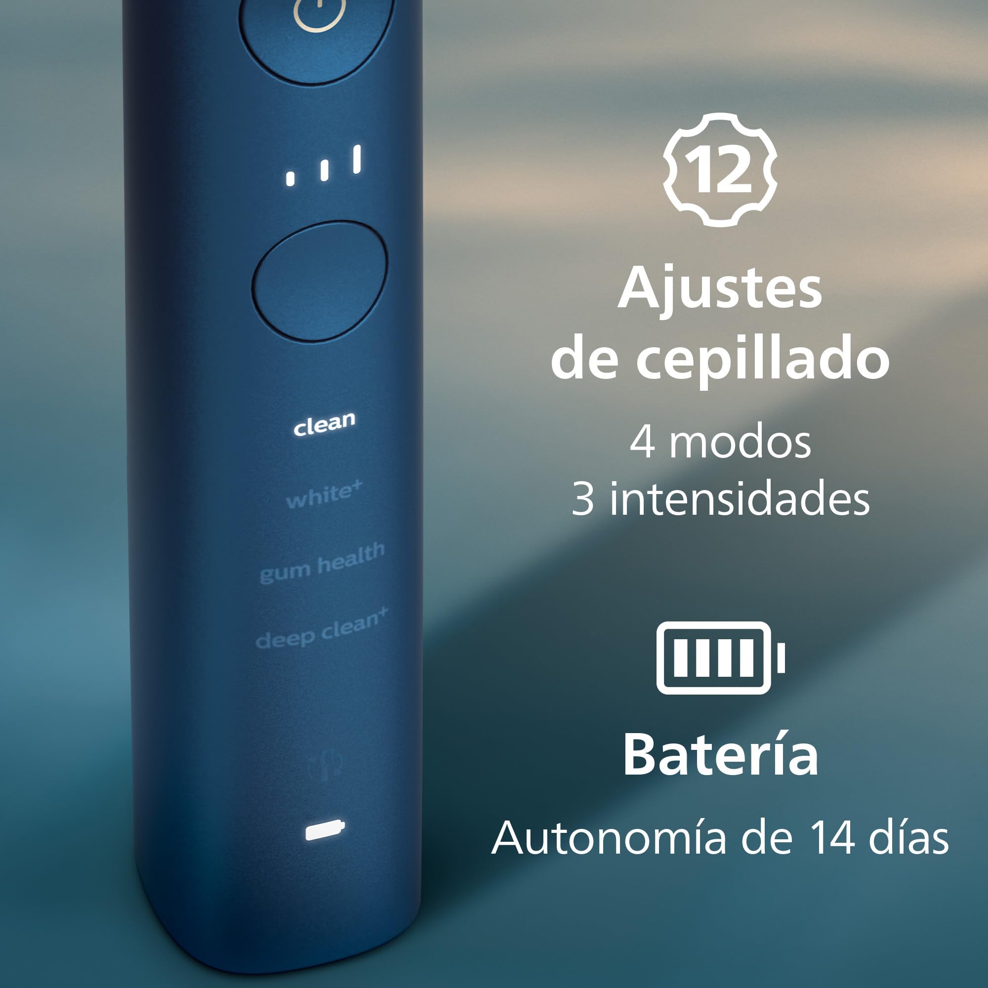 Philips Sonicare DiamondClean 9000, cepillo dental eléctrico, edición especial, cepillo dental sónico con aplicación, sensor de presión, soporte de carga, color aguamarina, modelo HX9911/89