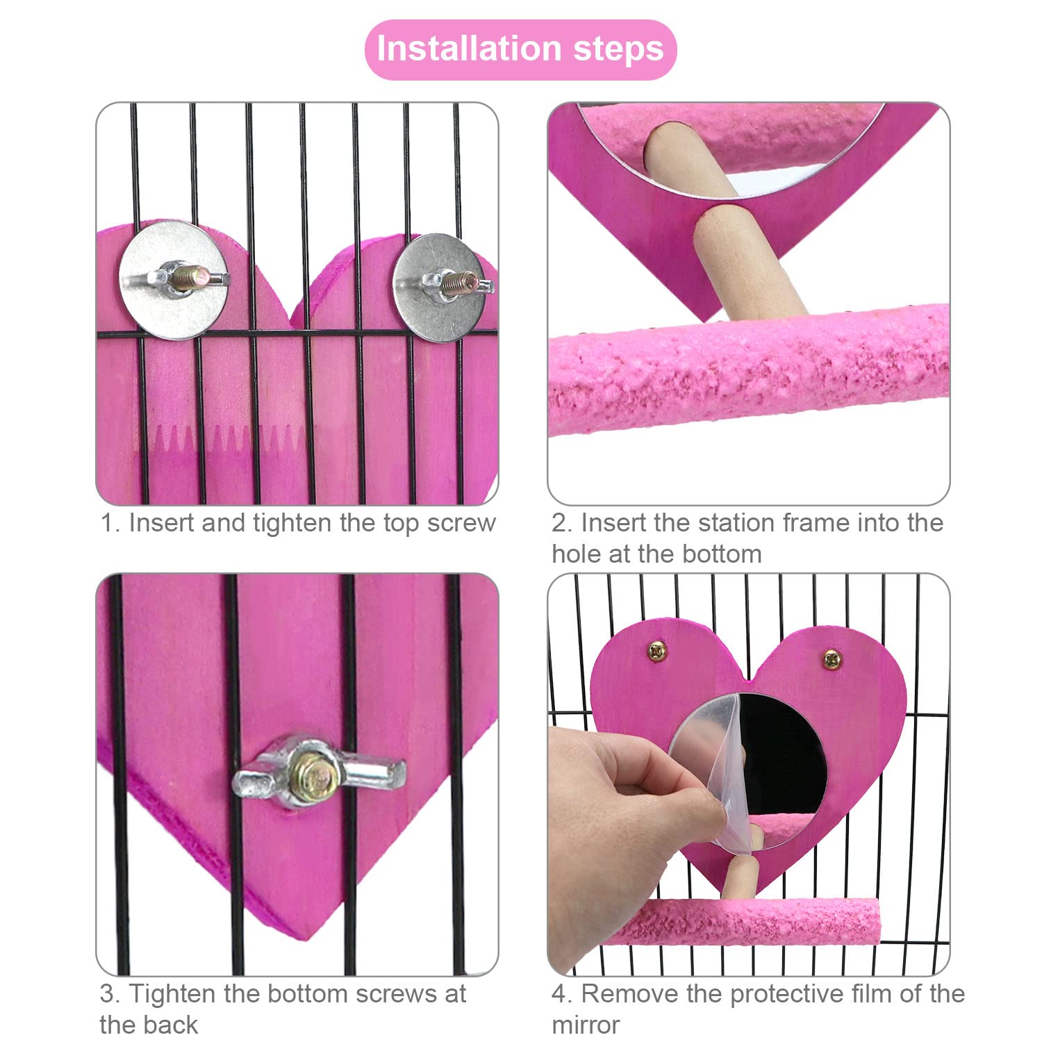 Vogelspiegel Mit Sitzstange - Spielspiegel Für Papageien & Wellensittiche