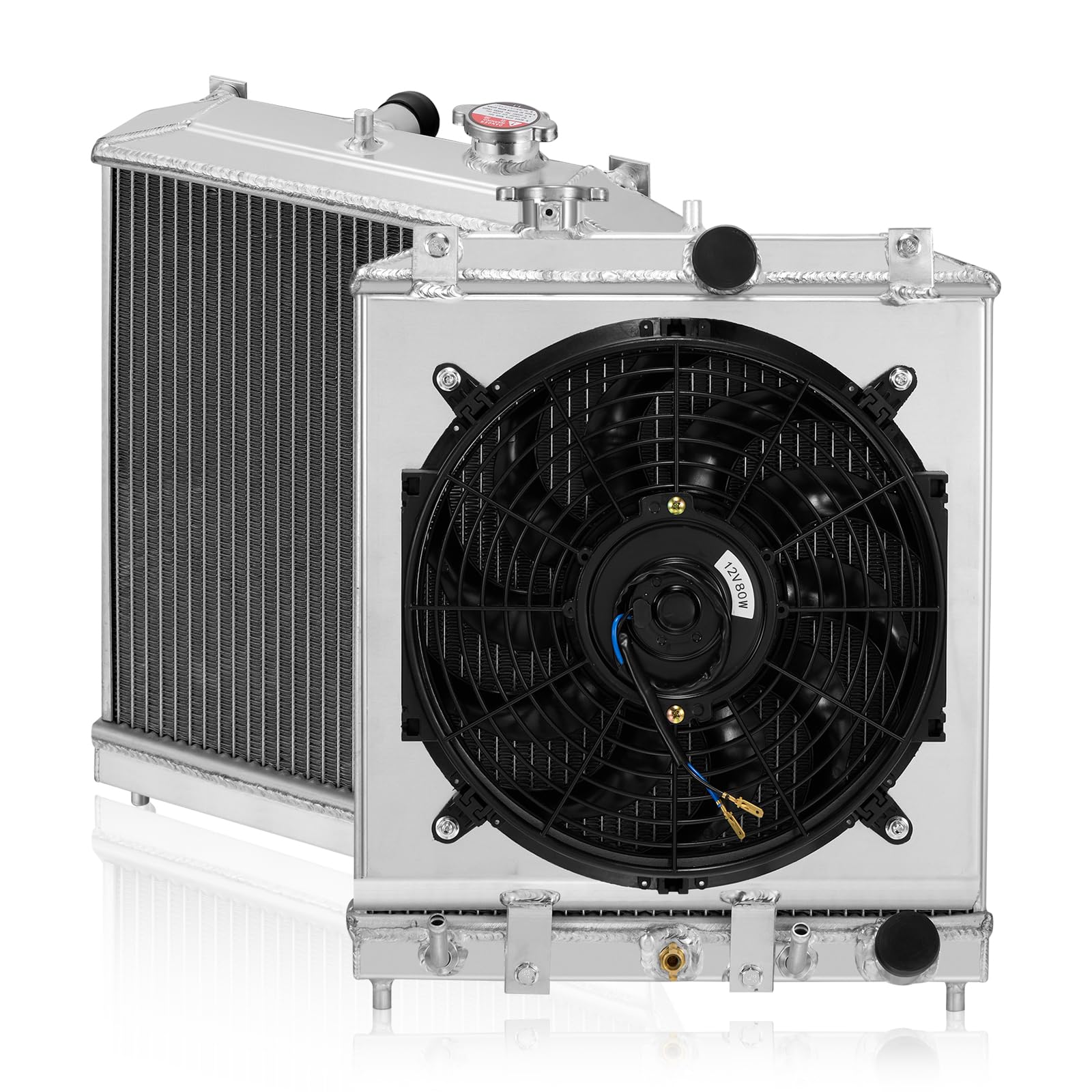 BDFHYK 3-Row 52mm Aluminum Radiator with Fan for Chevy C/K, Suburban 75-80