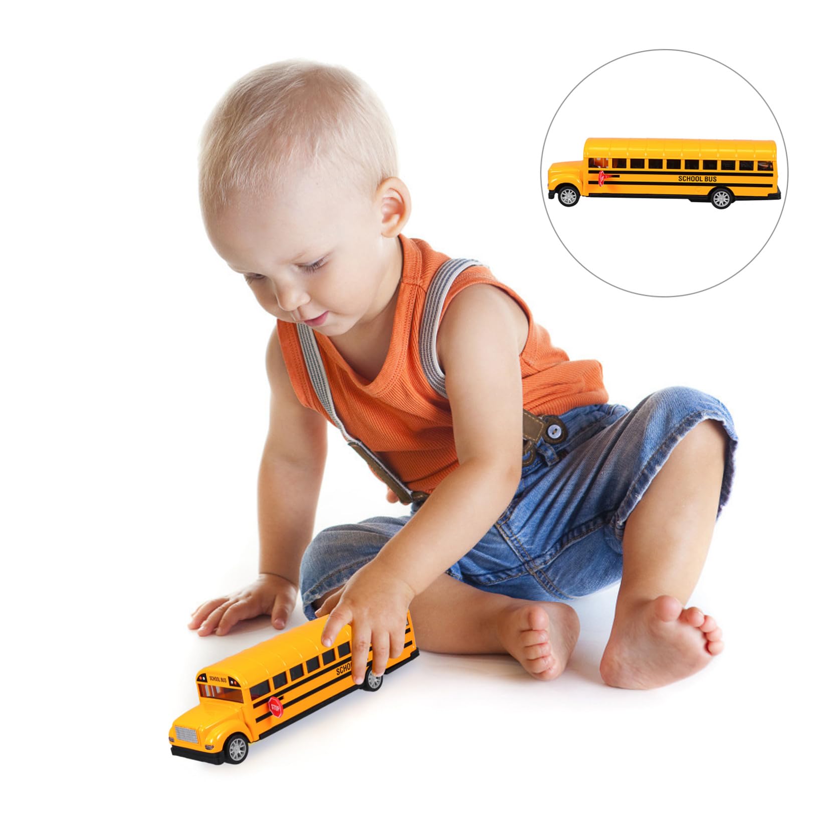 Jouet Bus Scolaire à Friction Lot de 2 en Alliage pour Garçon et Filles