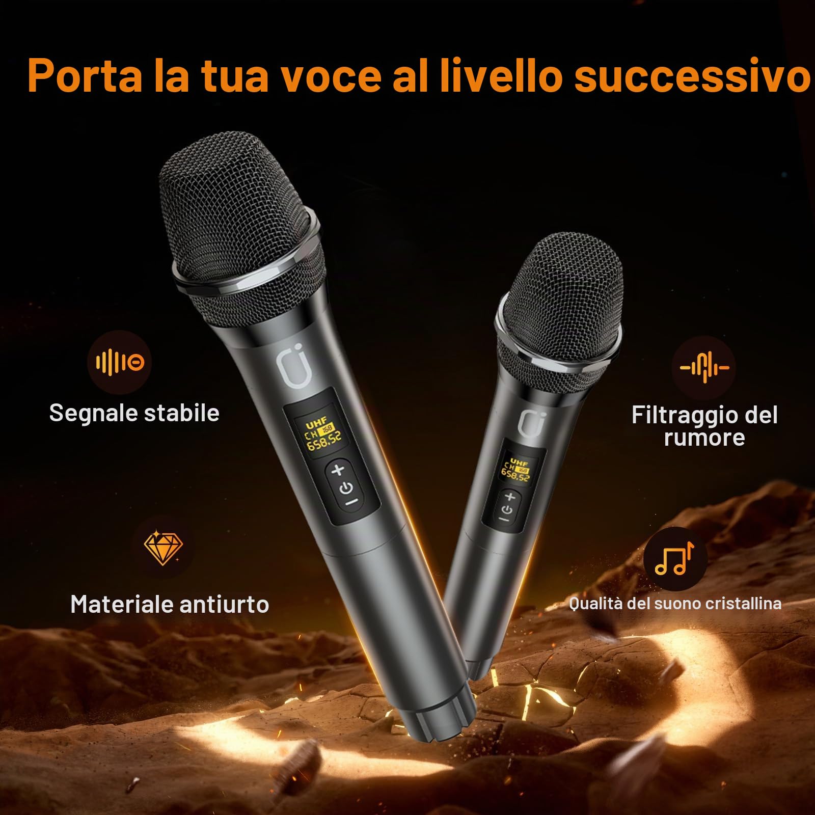 HWWR Karaoke con 2 Microfoni, Karaoke Cassa Portatile Bluetooth con Sistema PA per Adulti e Bambini, Ricaricabile Karaoke Professionale Completo Supporta TWS/LED/AUX/USB/TF per Feste a Casa