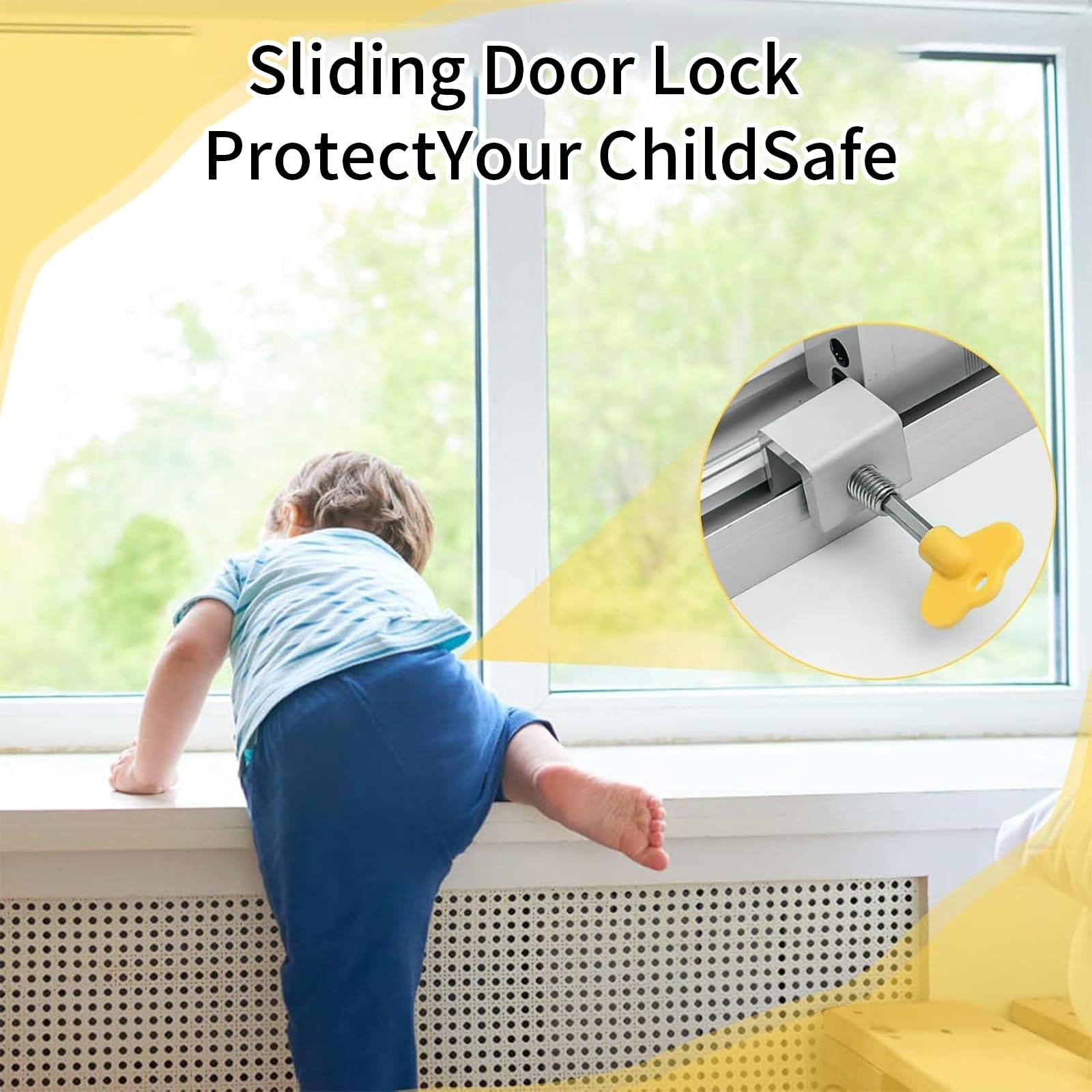 Window Locks,10 Sets Sliding Window Locks with Key,No-Drill Install, Aluminum Window Stopper Lock for Burglar Proof for Home — Amazon image 6
