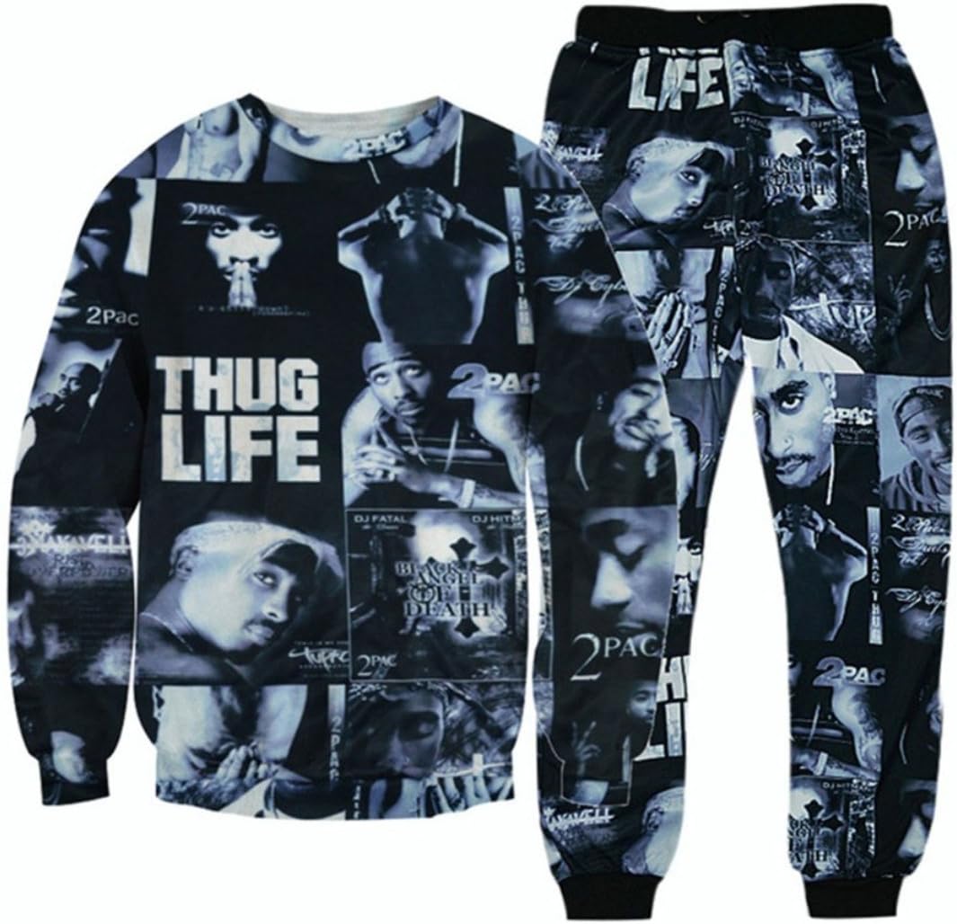 Sweatshirts joggers Tupac Thug life Tracksuits Men 3D Pants Hoodies