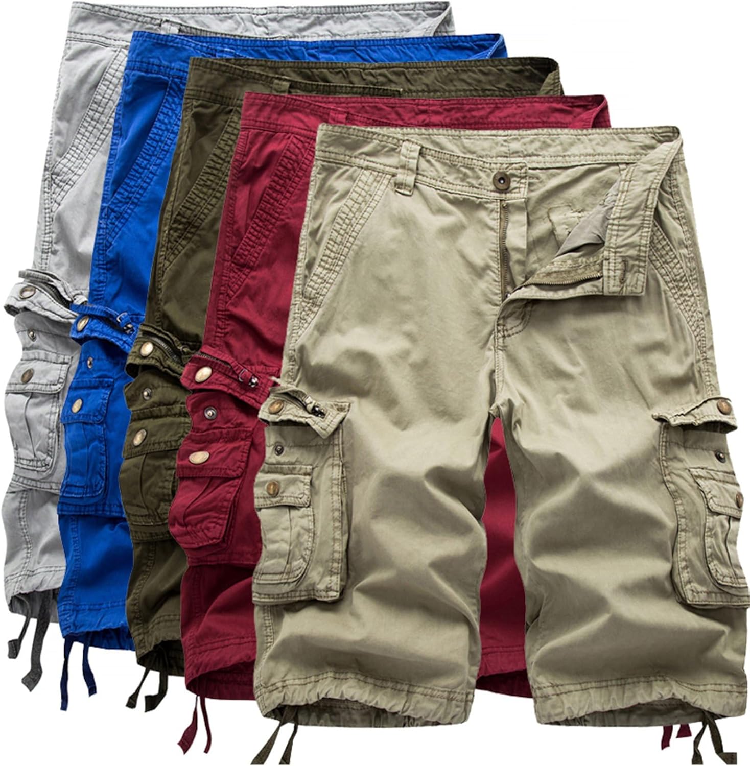 Men's Twill Cargo Shorts - Multi - Pocket, Lightweight & Durable, Ideal for Outdoor Activities - Image 5