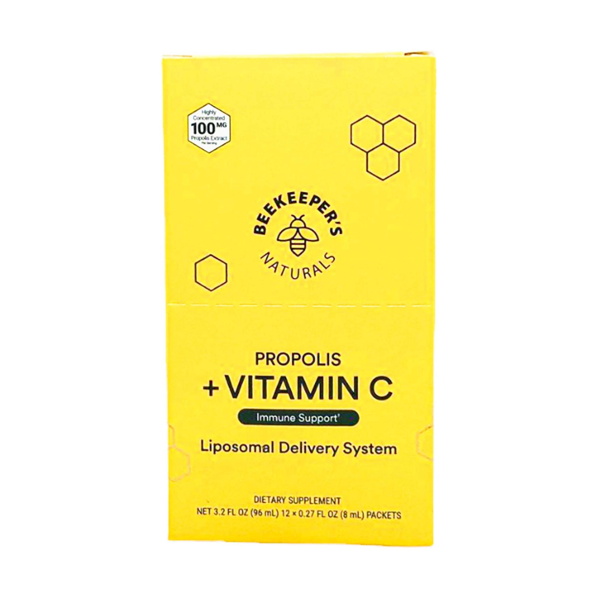 Beekeepers Naturals Liposomal Propolis with Vitamin C 12 Count, 0.27 Fz
