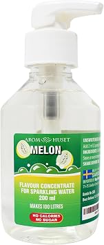 Aromhuset Melon Sparkling Water Flavouring Drops 200ml - With Pump Bottle - Makes 100 Litres with 1-500 - Zero Sugar & No Calories - Just Add 2 Pumps to 1 Litre Sparkling Water
