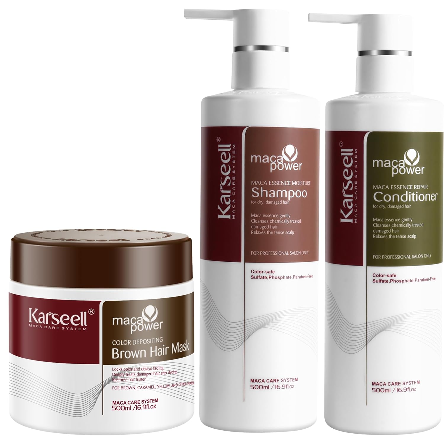 Karseell Brown Hair Color Depositing Mask Hair Treatment Repair Conditioning