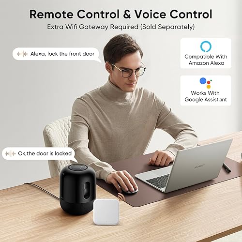 Miniatura 6 de Juego de cerraduras inteligentes de huellas dactilares, cerradura de puerta de entrada sin llave con asa, cerraduras de puerta inteligentes, manija