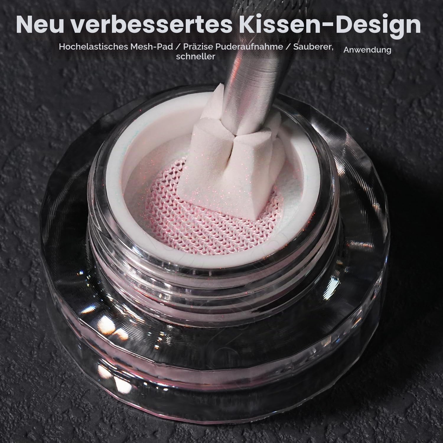 YOKEFELLOW GleamTap Cushion Holographic Aurora Chrome Nagellackpulver – Holo-Nagelkunst-Glitzer-Dekoration, Maniküre-Pigment für den Nagelsalon (GTKIT-01)