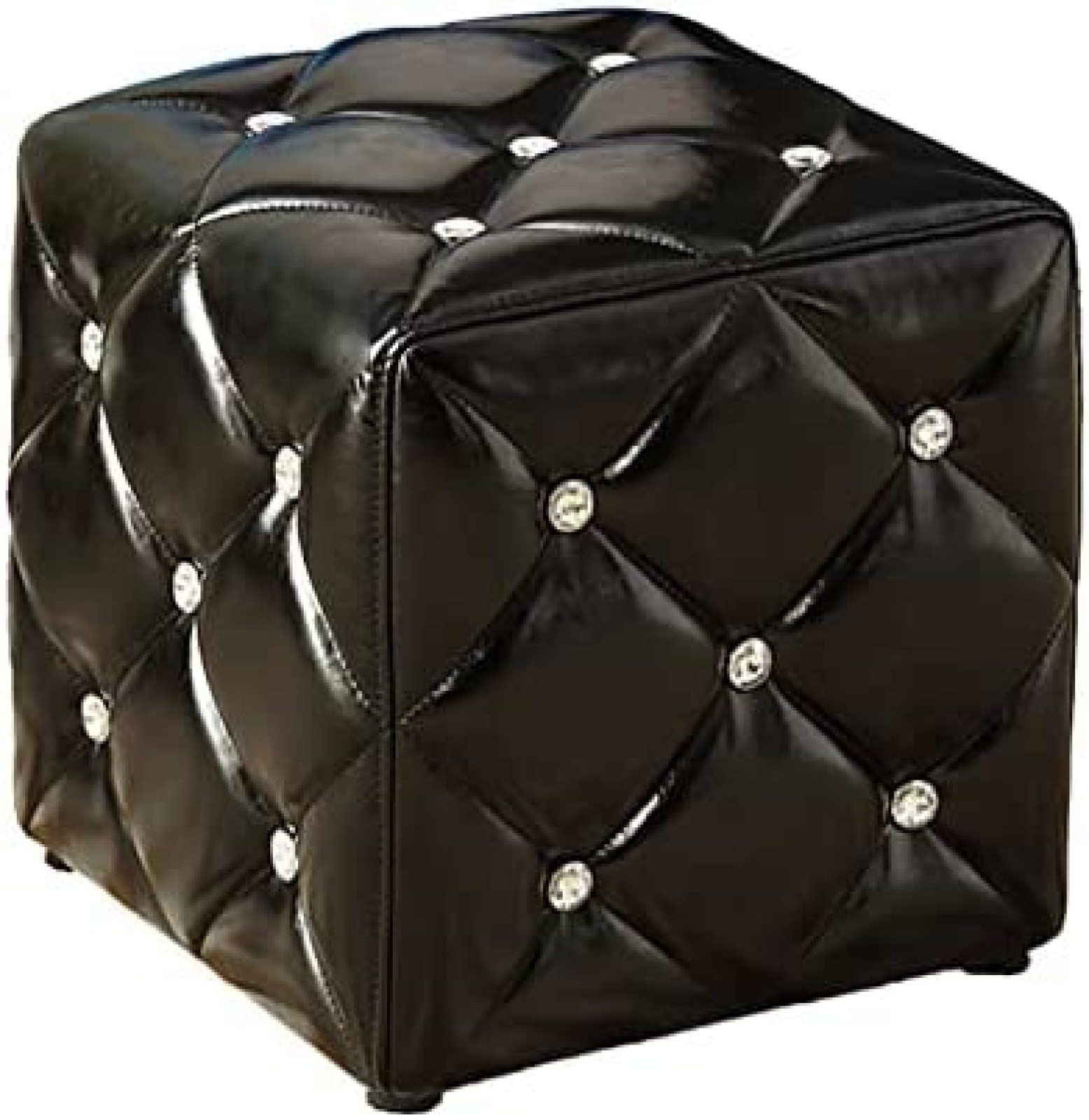 Tabouret de canapé ottoman cubique noir pour salon chic et moderne