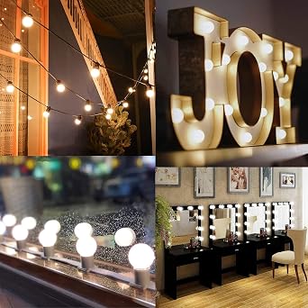 10 Pack E27 Cool White LED Light Bulbs 2W G45 Golf Ball Mini Globe Bulb Lighting Bulbs for Outdoor Indoor String Patio Garden Party Decoration, Christmas, Tree, Fairy Party Night Lights
