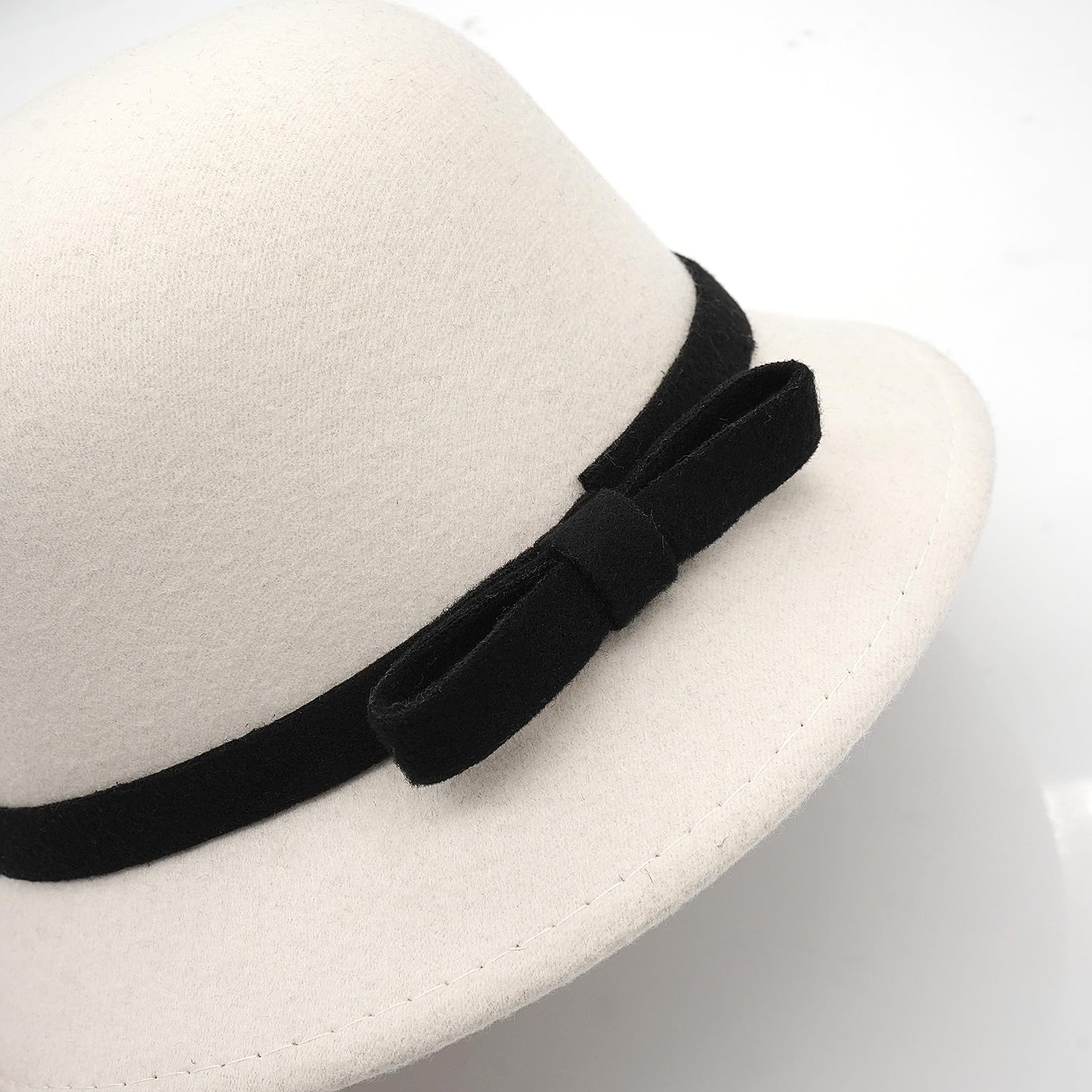 Damen Filzglocke, Vintage-Stil, Bowler-Hut