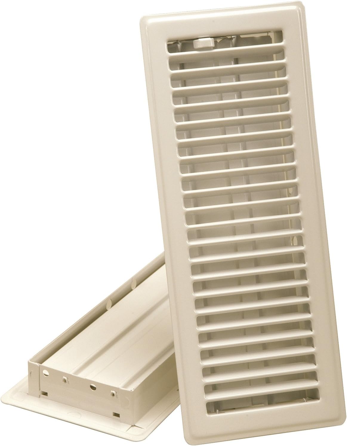 Imperial Manufacturing RG0244 4-Inch by 10-Inch Louvered Floor Register, Almond