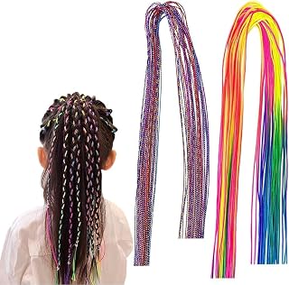 TERRIFI 116 Pcs Rainbow Hair Wraps for Braids & Dreadlocks