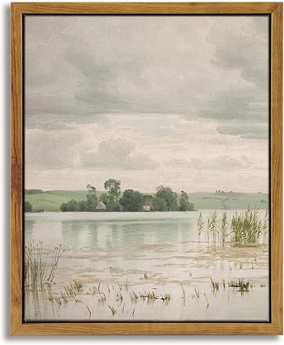 InSimSea Impresiones de Arte en Lienzo Enmarcado Decoración Vintage, Decoración del Hogar Pintura Clásica Danesa de Paisaje por Vilhelm Groth