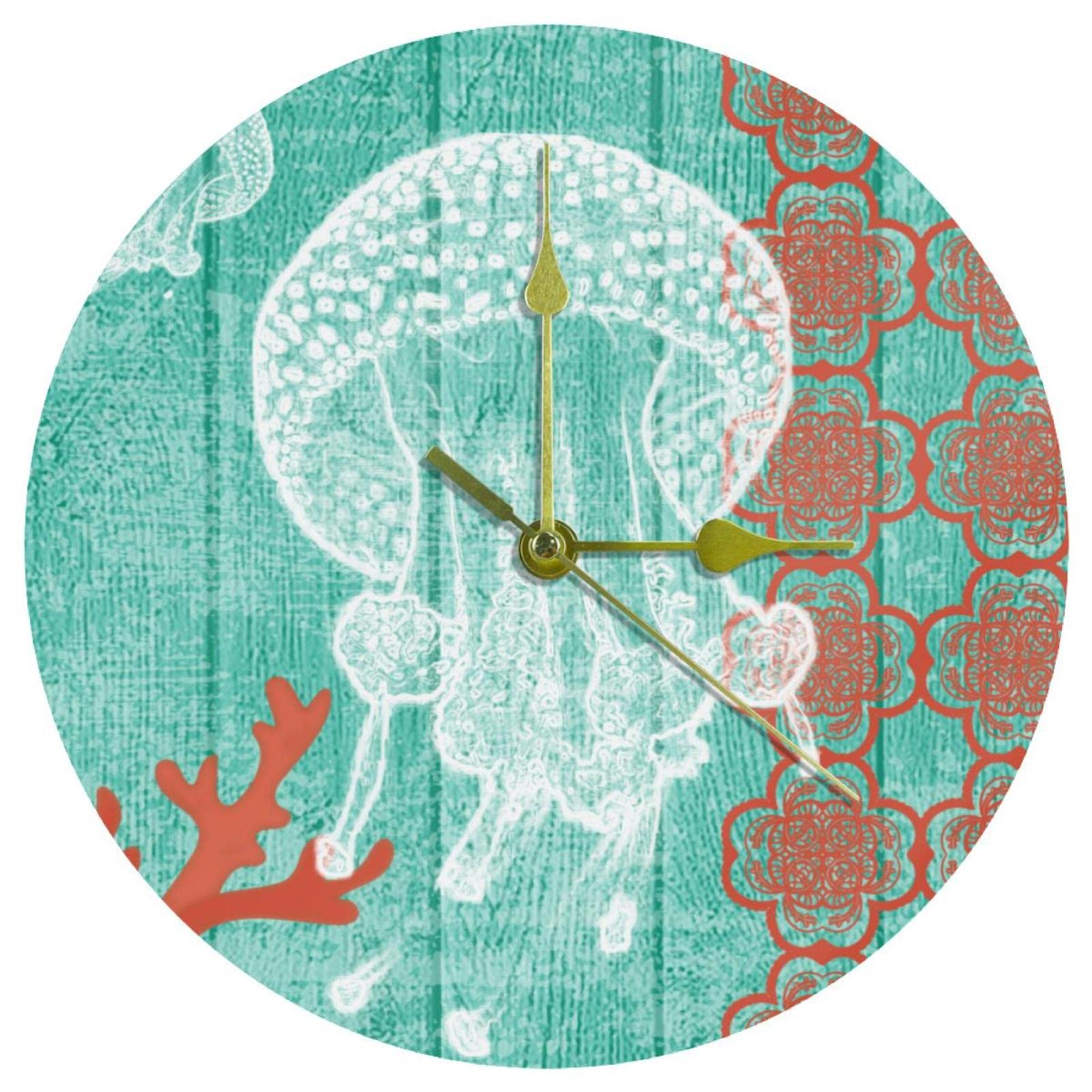 Horloge murale en acrylique de 24 cm style coquillage pour salon
