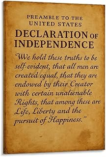 Preamble To The Declaration Of Independence Poster Canvas Painting Historical Figures Canvas Art Wall Decorations for Living Rooms And Bedrooms Frame-style 12x18inch(30x45cm)