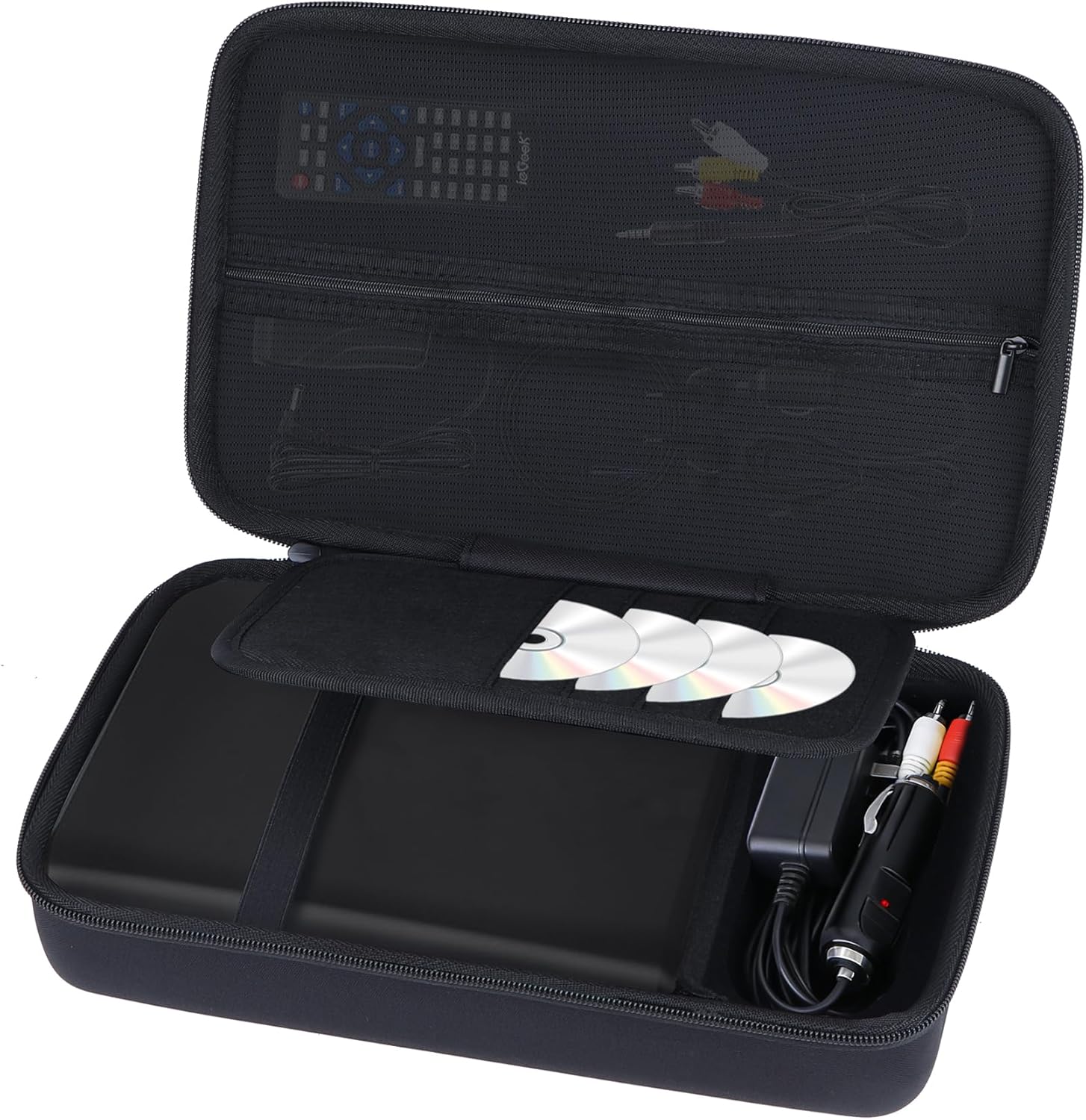 Lebakort Storage Case Compatible with MEGATEK 12.5" / Pofoto 12.5" / WONNIE 12.5" / ieGeek 12.5" / DBPOWER 12" Portable DVD Player (Black, for 12-12.5 Player)