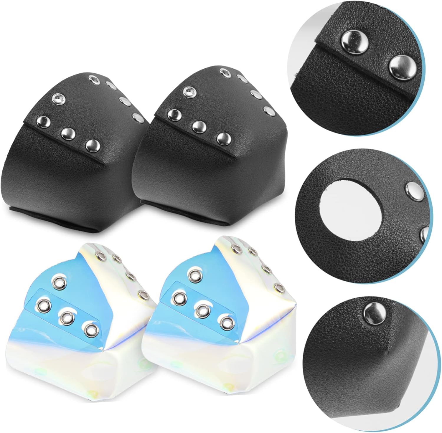 balacoo 6pairs Skates Toe Guards Toe Protector Guard for Roller Skates Protective Leather