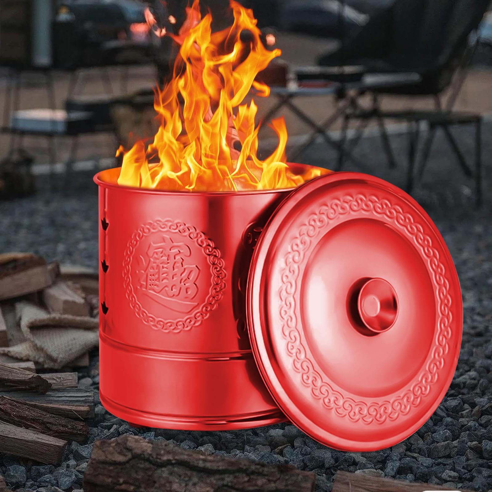 Secchio Inceneritore Carta Inceneritore A Barile Rituale Tradizionale | Contenitore Bruciatore Inceneritore In Acciaio Per Foglie, Legna, Rifiuti, Offerte Per Antenati, Cerimonie Fun