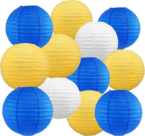 Miniatura 51 de BEISHIDA 10 Linternas de Papel Blancas Decorativas Chinas/Japonesas Colgantes Redondas de Papel Lámpara para Cumpleaños, Bodas, Navidad, Nupcial,