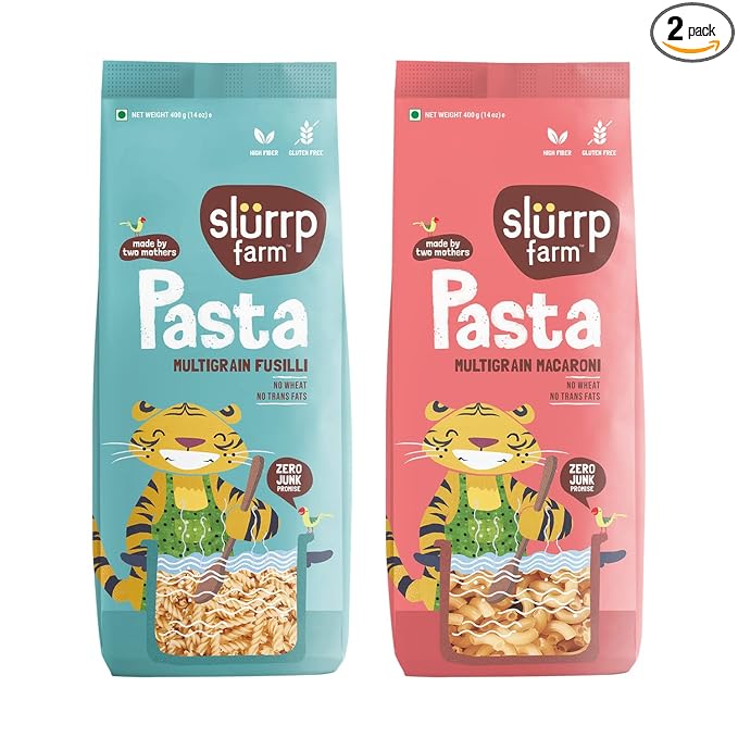 No Maida Pasta Combo | Gluten Free & Multigrain | Healthy Pasta made with Brown Rice and Corn | 400 grams X 2