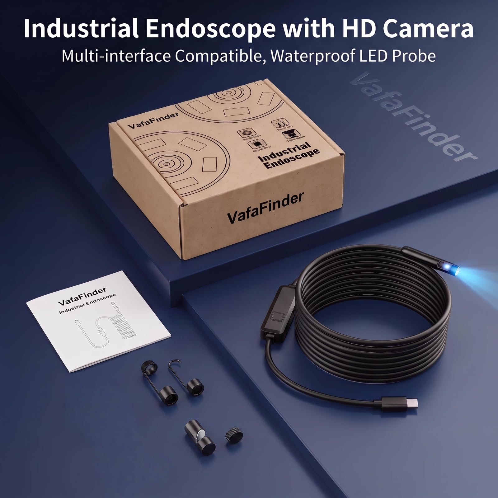 Dual Lens Endoscope Camera with Light,1920P HD Inspection Camera for Automotive & Home, IP67 Waterproof Borescope with Semi-Rigid Snake Cable,Detects Pipe Clogs,Engine Issues-16.5FT for iPhone Android — Amazon image 8