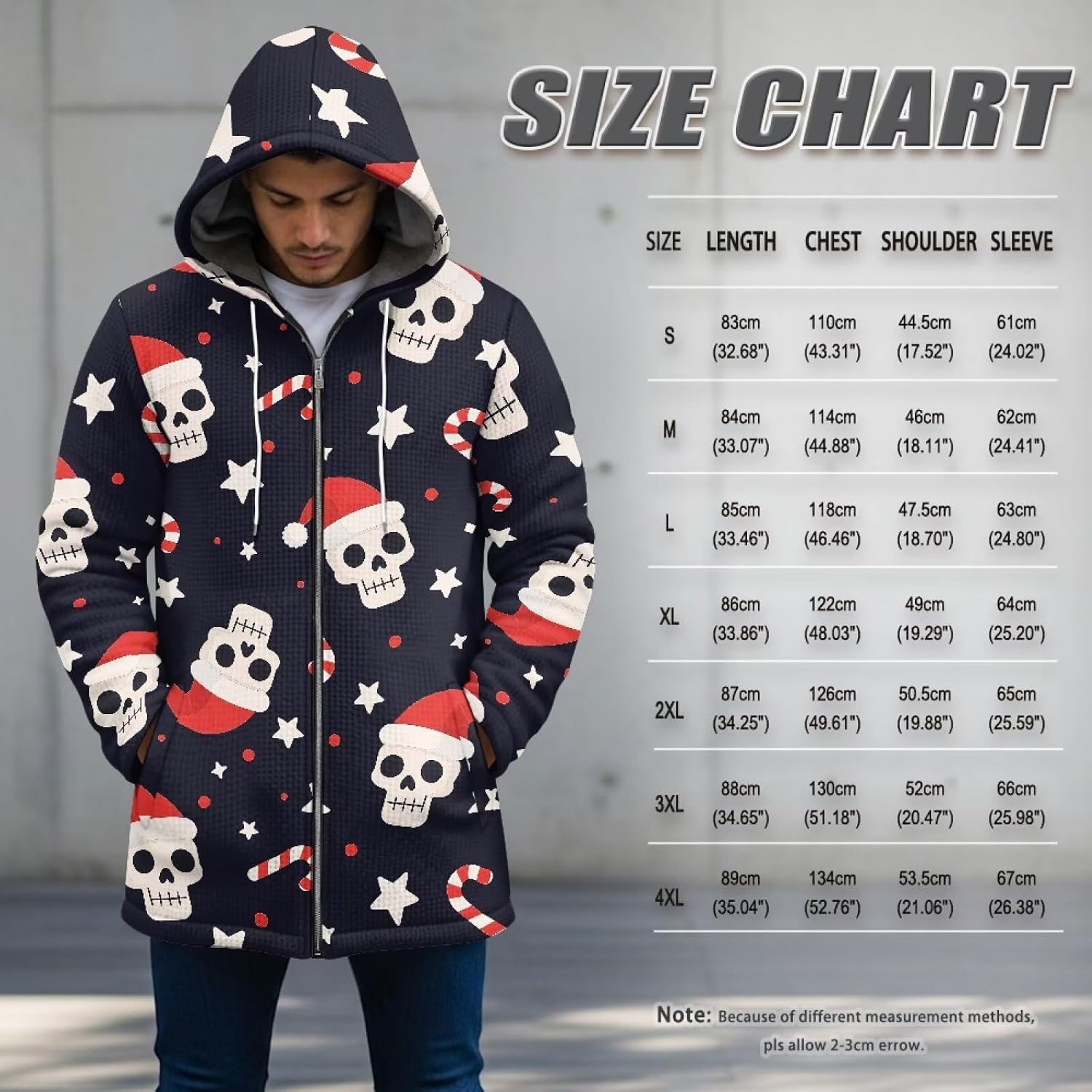 Men's Fleece Jackets Oversized Hoodies Jacket Warm Full Zip Drawstring Sweatshirt Winter Coats with Pockets S-4XL