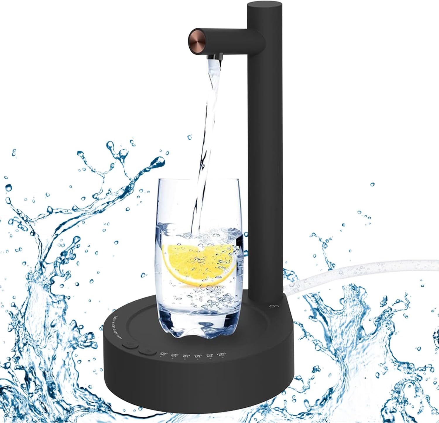 Necomi 5 Gallon Water Bottle Pump-7 Water Dispensing Modes,Automatic Drinking Water Jug Dispenser with USB Charging,Quiet Operation, Portable for Home, Office & Outdoor Use(Black)