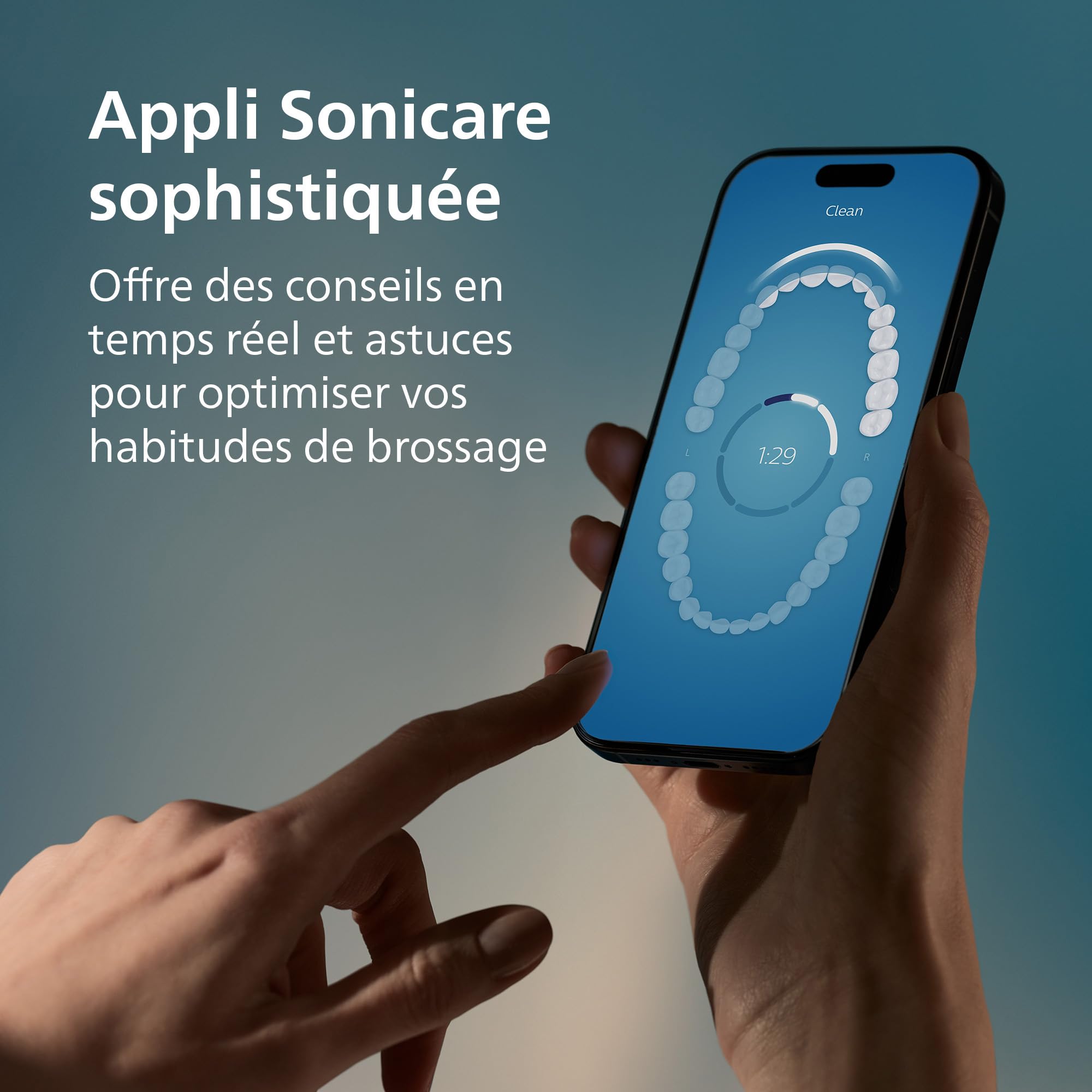 Philips Sonicare DiamondClean Smart 9400 - Brosse à dents électrique avec application, Capteur de pression, Détection de la tête de brosse, 4 modes de brossage, 3 niveaux d'intensité, Noir, HX9917/89