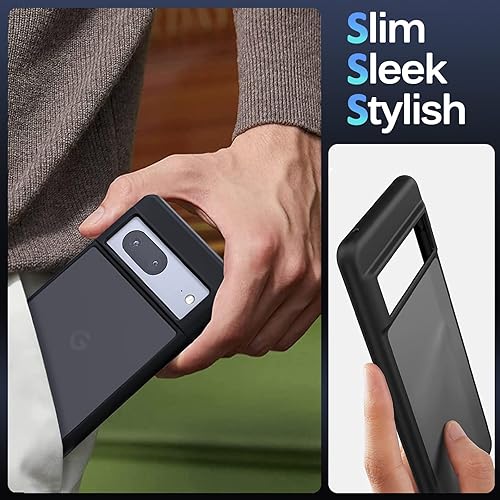 Miniatura 6 de Miimall Funda delgada para Google Pixel 7A de cuerpo completo, superficie mate protección de grado militar a prueba de caídas protección de pantalla