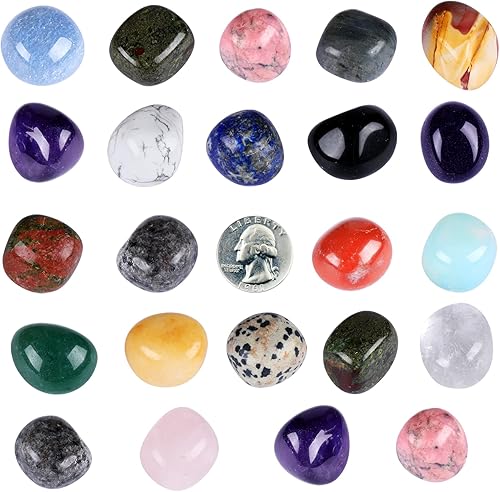 Miniatura 3 de Piedras pulidas y cristales a granel, 20 piezas de 1/2 a 1 pulgada de tamaño aleatorio surtido de piedras preciosas pulidas naturales pulidas para