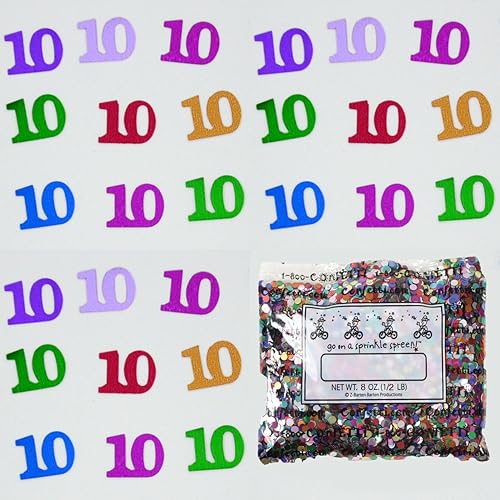 Miniatura 10 de Confeti Número 10 Multicolores  2 bolsas de media onza (1 oz) #7108 Q01