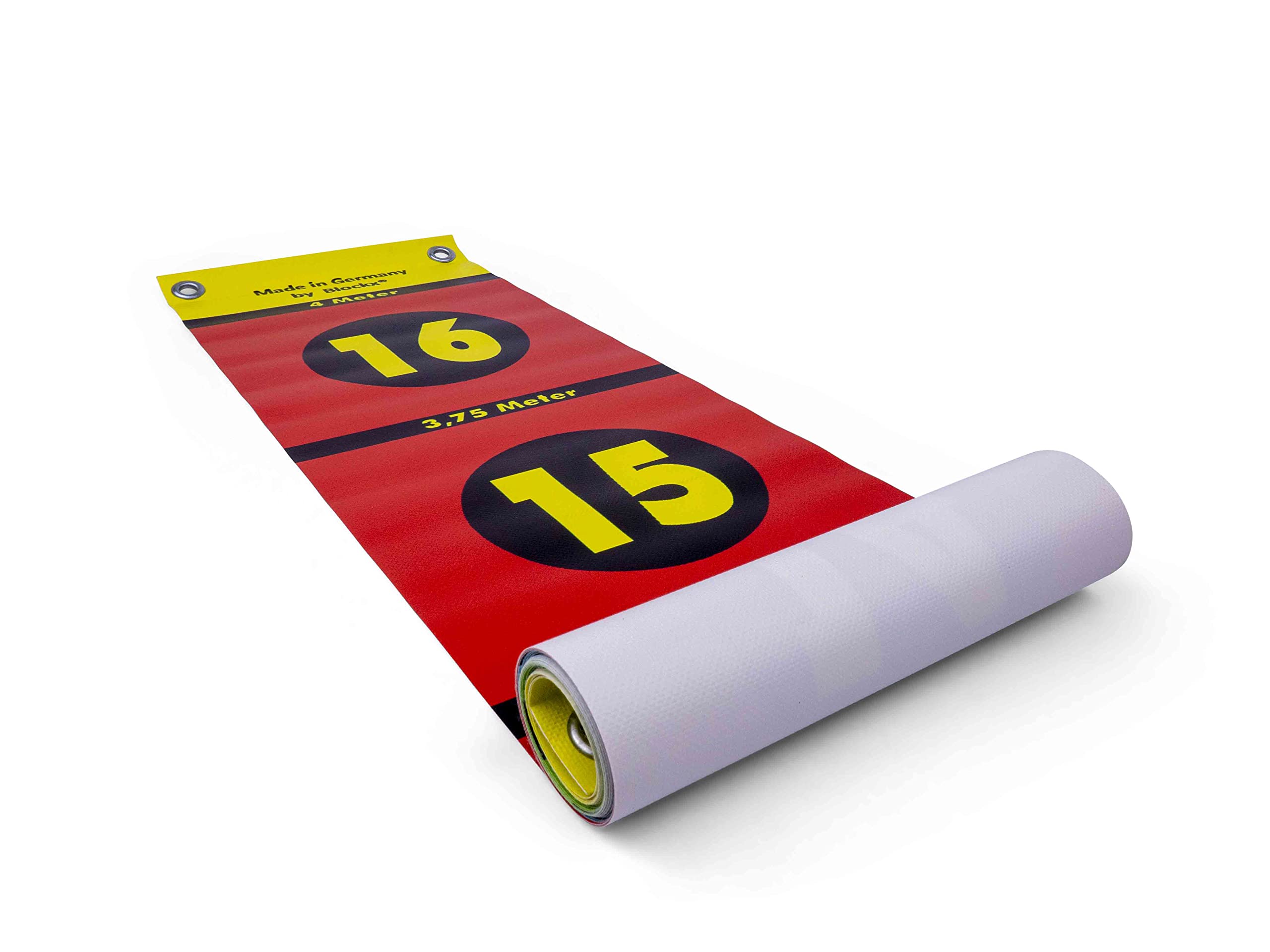 HAEST - Zonenband für Weitsprung, 440 cm Messhilfe für Kinderleichtathletik, DLV & DOSB konform, robuste PVC-Plane mit 24 farbigen Zonen, inkl. Tragebeutel, für Schule und Verein