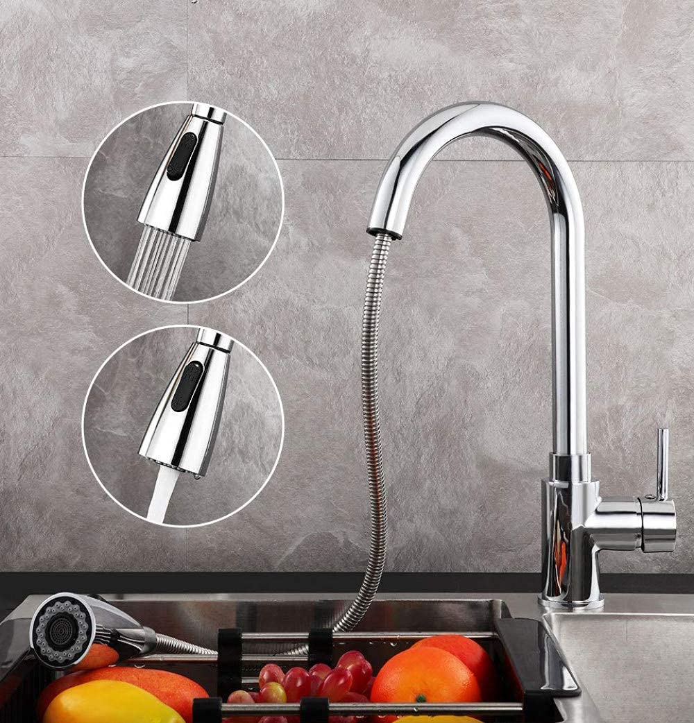 Grifo Monomando para Fregadero, Grifo de Cocina, Grifo Monomando extraíble, Grifo Giratorio de agua/E-6012