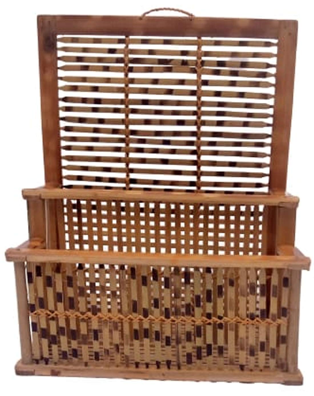 Mii Art bamboo wall hanging magazine rack for newspaper,brochure,pamphlet for living room ,office file organizer(size-13x10 in) Pack of 1pcs.-image-13