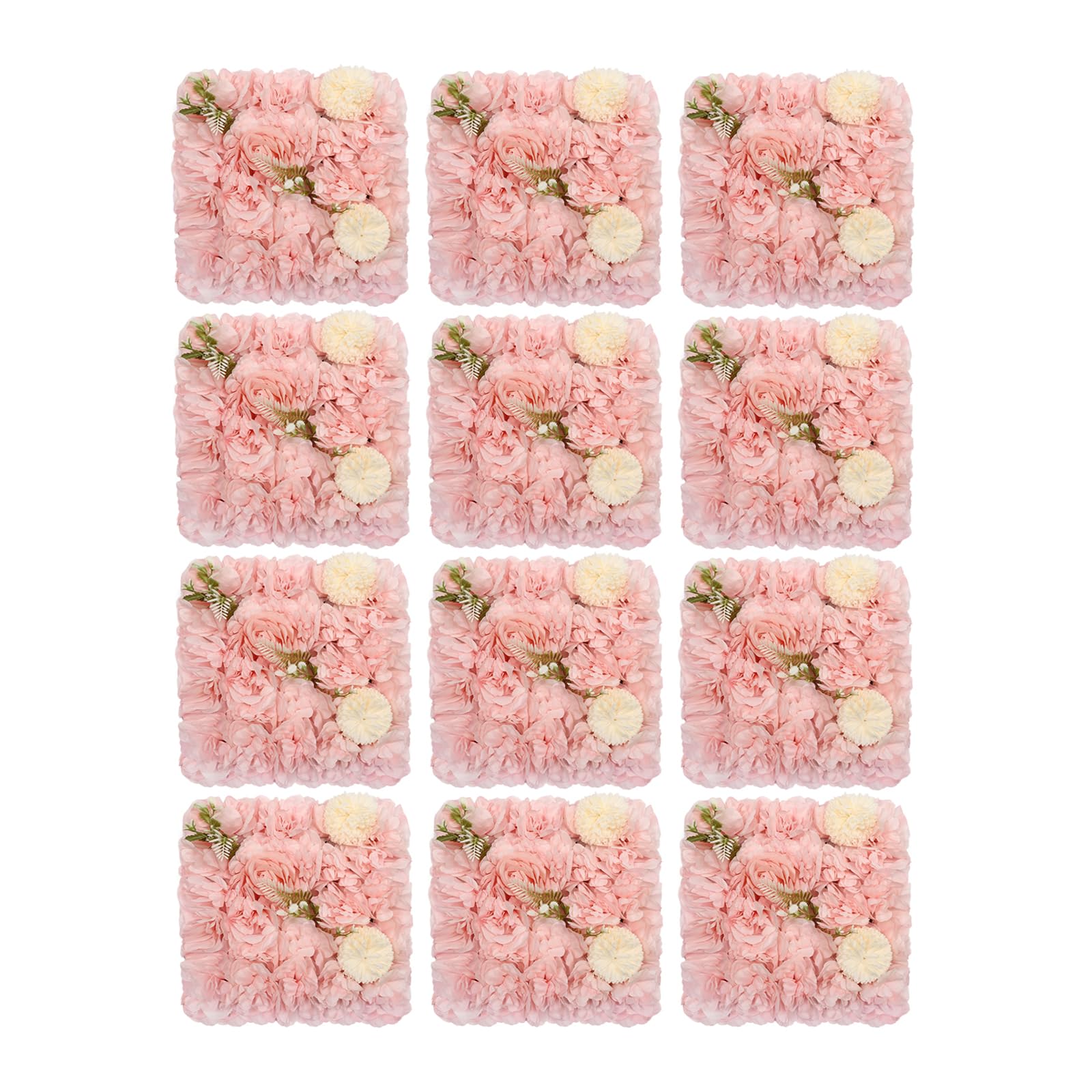 3D Blume Wand Panel, 12 Stücke künstliche Blumenwand Hintergrund Seide Rose Matte für Hochzeit Dekoration Shop Foto 38 * 38cm