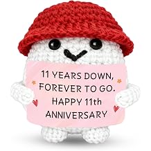 11 Year Anniversary Steel Gifts for Him Her, 11th Handmade Positive Crochet | Steel Anniversary Wedding Gift for Husband Wife Boyfriend Girlfriend, Happy 11th Anniversary Card Gifts for Couple