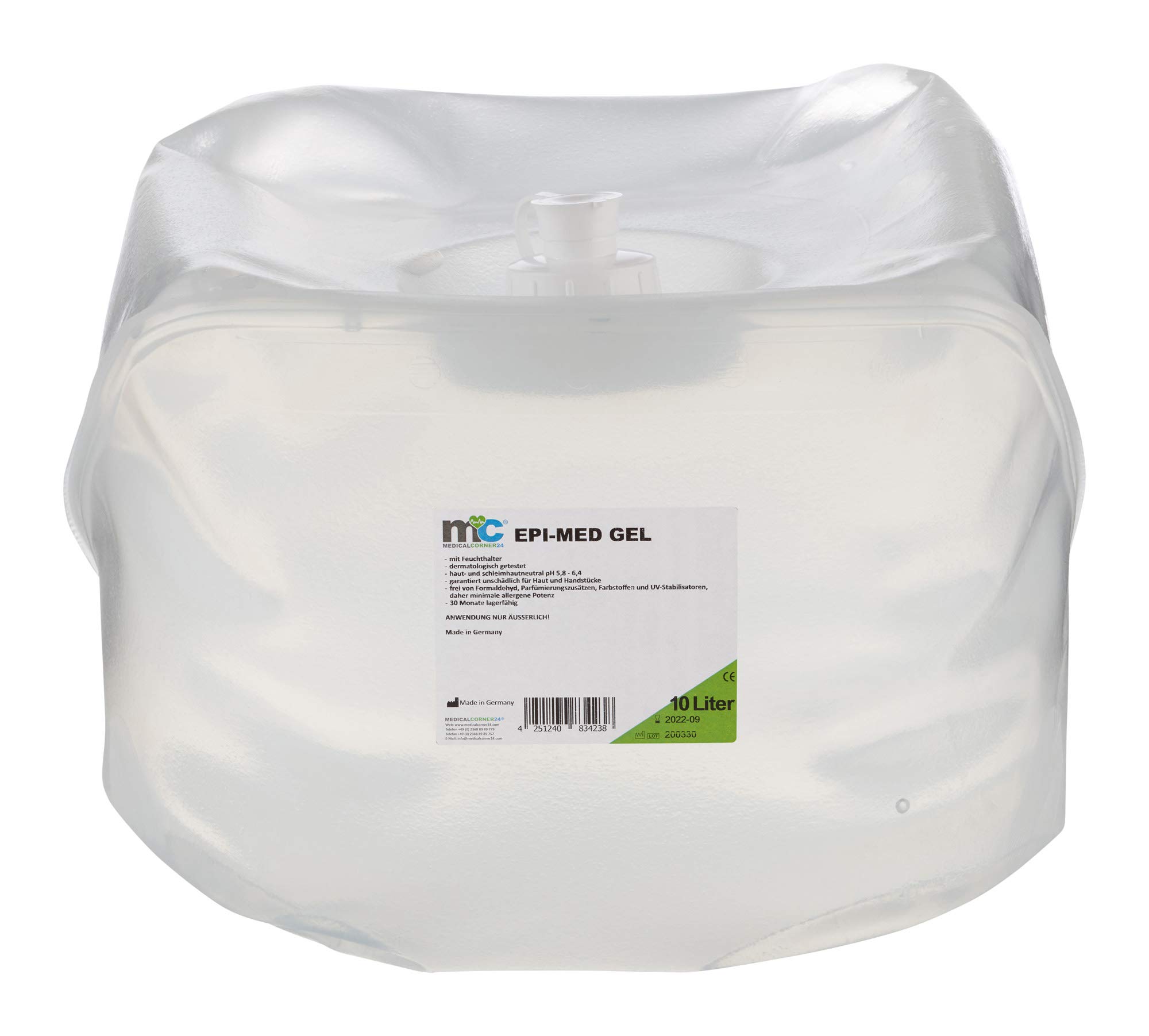 Medicalcorner24 IPL Gel Epimed, IPL Kontaktgel für Haarentfernung, 10 Liter Cubitainer